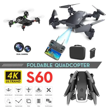 Drone 4k RC Romote Control Plane Toy HD Wide Angle Camera 1080P WiFi fpv Drone Dual Camera Quadcopter Height Keep Drone Camera