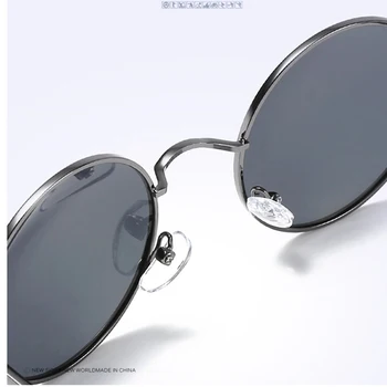 Луксозни steampunk поляризирани кръгли слънчеви очила за жени на хората Джон Ленън очила ретро ретро синьо огледало слънчеви очила гафас-де-сол