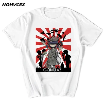 Gorillaz Rock Band Rap Hip Hop Аниме Смешни T-Shirt Casual Cotton Short Sleeve Summer Style Camisa
