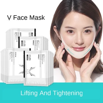 5шт V-образна маска за лифтинг на лицето, намаляване на двойна брадичка лице тънък Маска лифт стягащ грижи за кожата на лицето хидратация инструмент маска за лице