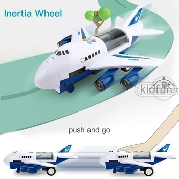 Играчка самолет на Музикалната история на моделиране на пистата инерцията детска играчка самолет крупногабаритный пътнически самолет детски самолет играчка кола