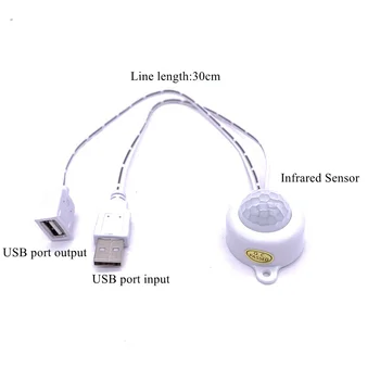 DC 5V / 12V / 24V USB Body инфрачервен PIR Motion Sensor Switch-сензор за движение на човек детектор превключвател за led ленти led ленти