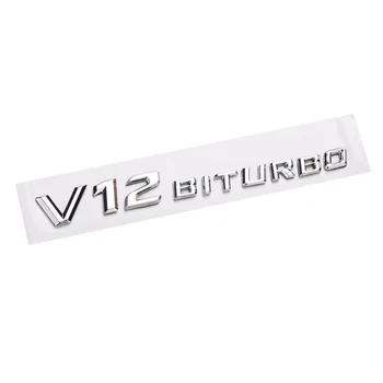V12 BITURBO Logo Car Fender Side Emblem 3D стикер за Mercedes Benz AMG A B C E S ML G R SL Class W220 W221 W222 W245 W246 W251