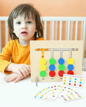 Четири плодови логическа игра двустранни дървени играчки с двойно предназначение Монтесори просветление инструмент детски пъзел подарък играчка
