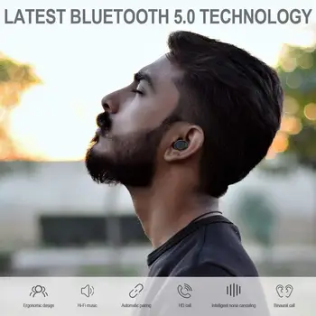Безжични Bluetooth слушалки с микрофон спортни водоустойчив безжични слушалки слушалки сензорно управление музикални слушалки за телефон