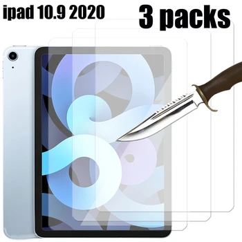 3 опаковки закалено стъкло екран протектор за Apple iPad air 4 10.9 2020 4-то поколение 10.9-инчов 9H 2.5 D защитно фолио