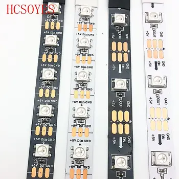 5m / lots WS2812B LED strip DC 5V 30 / 60leds / m Ws2811ic вграден индивидуално адресуемый RGB led light strip