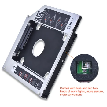 TISHRIC 2018 Hot Universal Aluminum 2nd HDD Caddy 12.7 mm SATA 3.0 CD Adapter For 2.5