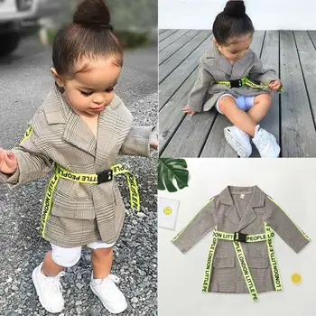 2020 дете бебе момиче облекло подпоясанное палто, яке официална връхни дрехи 0-5Y