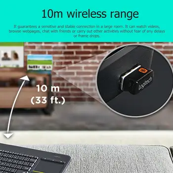 Logitech K400 PLUS безжична сензорна клавиатура със сензорен панел 2.4 Ghz Unifying Receiver Wireless Keypad за преносими PC Android Smart TV