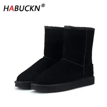 HABUCKN fashion 2020 Australian Hot Продажба на естествена кожа Fashion Girls Winter Snow Boots For Women топла зимна голяма обувки