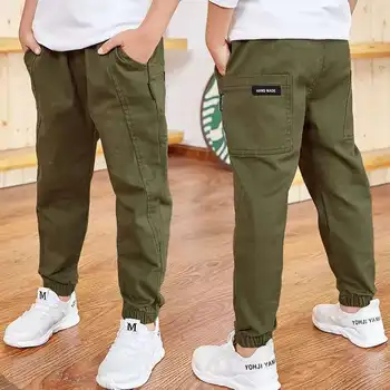 2020 нови горещи продажба момчета панталони 4-13 години на памук корейски ежедневни панталони на децата пролет и есен панталони срастване големи джобове