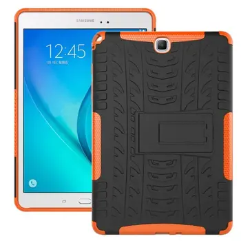 Броня удароустойчив нескользящая поставка TPU + PC Tablet Case за Samsung Galaxy Tab A 9.7 T550 T555 SM-T550 SM-T555 щанд на кутията Funda+дръжка