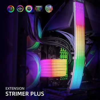 LIAN-LI RGB Strimer Plus дънната платка разширяване на 24PIN GPU кабел 8pin удължител тел MOBO / VGA5V AURASYNC Lianli Gen2 кабел осветление