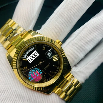 Ограничена продажба на U1 завод за горещо продажба 18K злато AAA часовници мъжки луксозни автоматични механични часовници бял циферблат ден-дата AAA