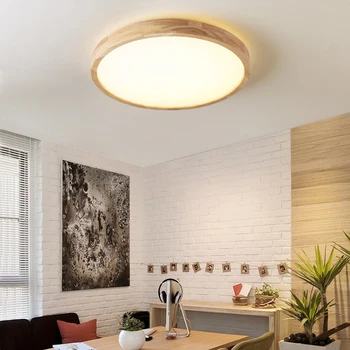 Ултра тънък дървен тавана лампа за коридора, тераси на хола повърхностен монтаж 7 см по-дебел led тавана лампа декор спални