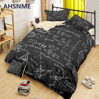 AHSNME Математика Knowledge комплект постелки биологичен пухени комплекти 2/3шт King Size за двойно легло пухени дропшиппинг
