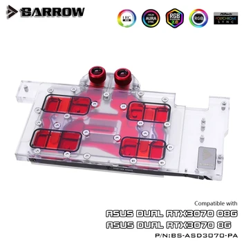 Barrow 3070 GPU Water Block for ASUS DUAL 3070, Full Cover ARGB GPU Охладител, BS-ASD3070-PA