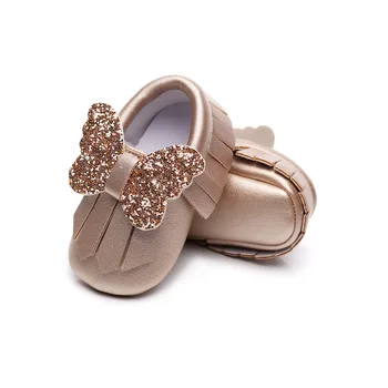 Ма и детето 0-18 м пролет есен Принцеса новородено бебе обувки за момичета сладък пайети лук първите количка за момичета Рожден Ден