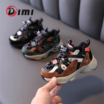 Дими Пролет деца естествена кожа Ежедневни обувки, дишаща мрежа Детски обувки за момчета момичета меки и удобни детски маратонки