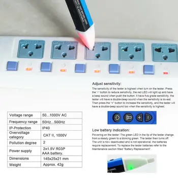 HoldPeak HP-700D AC Voltage Детектор Pen Type Digital Voltmeter Mini Electric Тестер на инструмента за диагностика на зарядното устройство волтметър