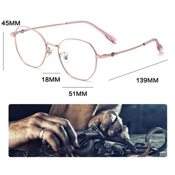 Полигон титан алуминиеви рамки за очила за жени мъже оптичен рецепта късогледство слънчеви очила рамка реколта анти-синя светлина точки