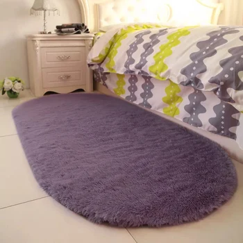 Плътен цвят, овални, миещи се постелки за дома хол килим, спалня с легло предното одеяло масичка за кафе одеяло BJStore