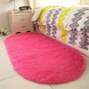 Плътен цвят, овални, миещи се постелки за дома хол килим, спалня с легло предното одеяло масичка за кафе одеяло BJStore