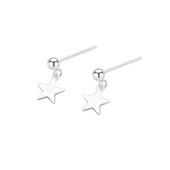 MloveAcc 925 стерлинги сребърни звезди обеци геометрия елегантни обеци за жени партия бижута, подаръци