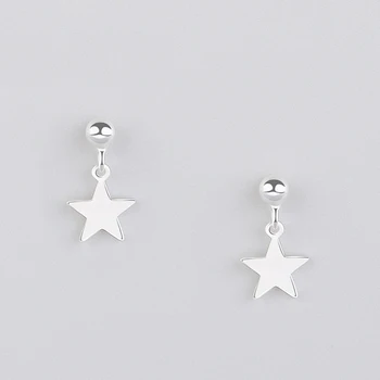 MloveAcc 925 стерлинги сребърни звезди обеци геометрия елегантни обеци за жени партия бижута, подаръци