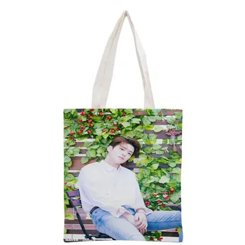 Нов пристигна потребителски KPOP JaeHyun отпечатано платно Чанта дамска чанта плаж пътна чанта за преносим пазарска чанта