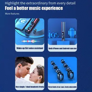N21 Bluetooth 5.1 безжични слушалки TWS Sport Хендсфри слушалки стерео слушалки слушалки втулки слушалки, калъф за телефон