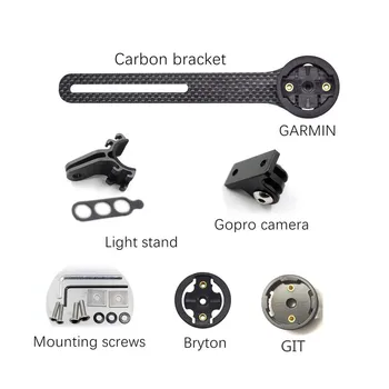 Въглероден байк компютър притежателя на измерване на скоростта на GPS компютър определяне на GoPro скоба камери за Garmin Bryton Cateye WAHOO GIANT