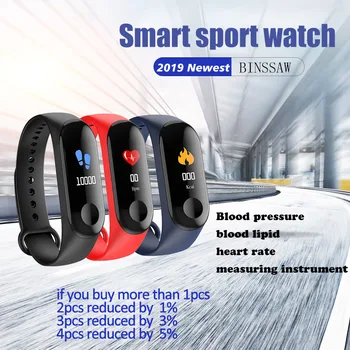 BINSSAW мъже, жени, деца, спорт интелигентни гривна часовник водоустойчив Bluetooth сърдечен ритъм, кръвно налягане smartwatch relogio inteligente