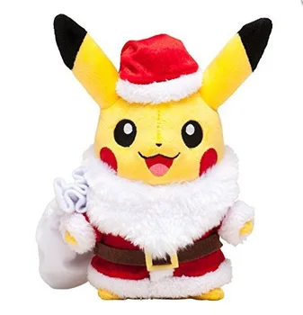 Такара Томи 25СМ pokemon сладък picachu ролева игра Дядо Коледа плюшени играчки за домашни животни-детски коледен подарък