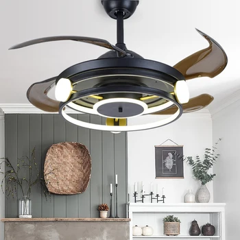 Nordic спалня декор led ceiling fan light лампа с трапезария и вентилатор на тавана с осветление лампи за дистанционно управление за хол