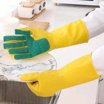 Силни почистващи гумени ръкавици с почистващ антифриз подложка за миене на съдове препарат за дома домакинство кухненски принадлежности