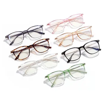 Эльбру бонбони цвят квадратни оптични очила на Жените и мъжете плоски слънчеви очила анти-синя светлина очила без рамки прозрачни лещи слънчеви очила Очила