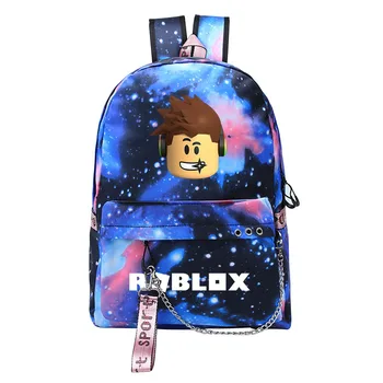 Син Mochila roblox раница за подрастващите Деца момичета студент в Училище USB чанти за лаптоп момче чанти за рамо раница за пътуване