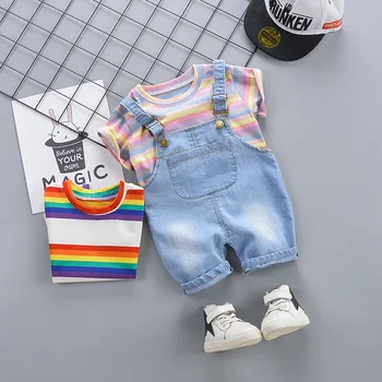 Новият годишен Baby Boy Clothes Suit Children Girls Fashion T Shirt гащеризон 2 бр./компл. дете ежедневни памучни дрехи Детски спортни костюми