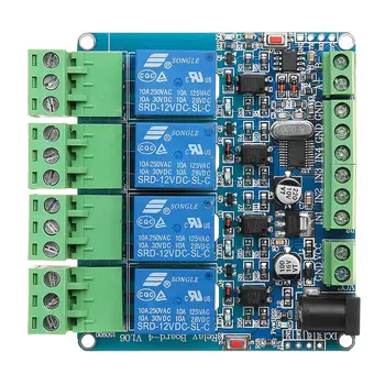 Modbus RTU 4 канален релеен модул 4CH външна изолация оптрона RS485 MCU за Arduino