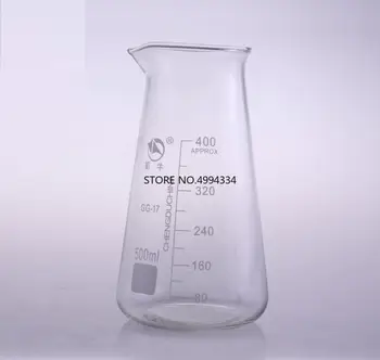 Конусен чаша химическа лаборатория Боросиликатный прозрачна триъгълна стъклена чаша с накрайник