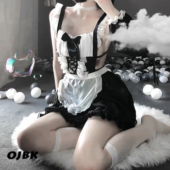 OJBK секси бельо cosplay еротичен престилка японската мома секс костюм Babydoll жени дантела мини пола облекло сладка Лолита аниме рокля