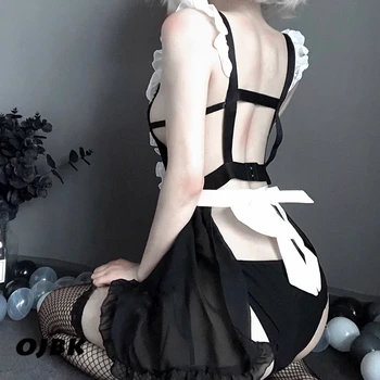 OJBK секси бельо cosplay еротичен престилка японската мома секс костюм Babydoll жени дантела мини пола облекло сладка Лолита аниме рокля