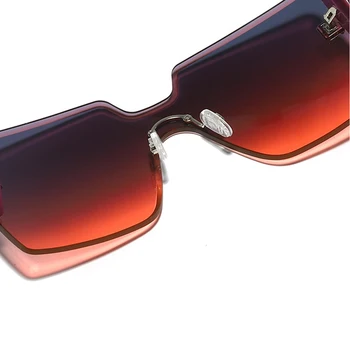 Луксозна марка квадратни слънчеви очила Дамски кафяв градиент големи дамски слънчеви очила 2020 нов моден дизайнер на очила oculos de sol