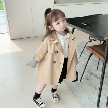 2020 Момиче Baby Trench Coat Модни якета за Момичета Детски демисезонная дълго яке детски палта облекло от 2 до 12 години