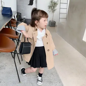 2020 Момиче Baby Trench Coat Модни якета за Момичета Детски демисезонная дълго яке детски палта облекло от 2 до 12 години