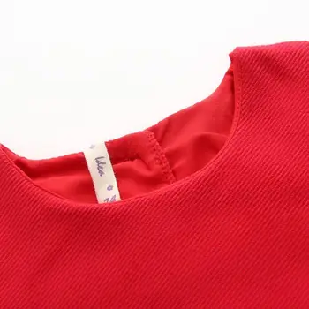 Първото рокля за рожден ден за едно малко момиченце червена жилетка рокли 2020 есен младенческий памук Vestidos бебе Коледа кръщенета облекло