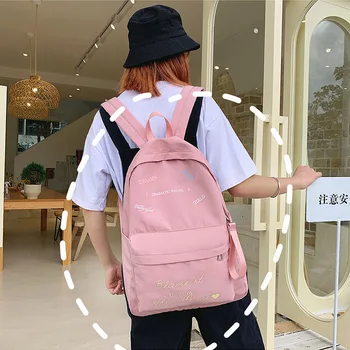 Раница жени 2020 лятото е съвсем нова мода бяха застреляни ученически чанти платно чанта за рамо за момичета пътни раници