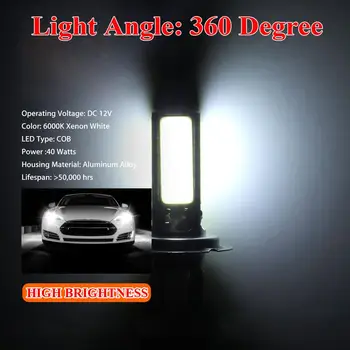 Висока препоръча 2 елемента H7 led светлини лампи, фарове за мъгла, високо / ниско светлина 4000LM 6000K супер бял 80 W търговия на Едро бърза доставка CSV